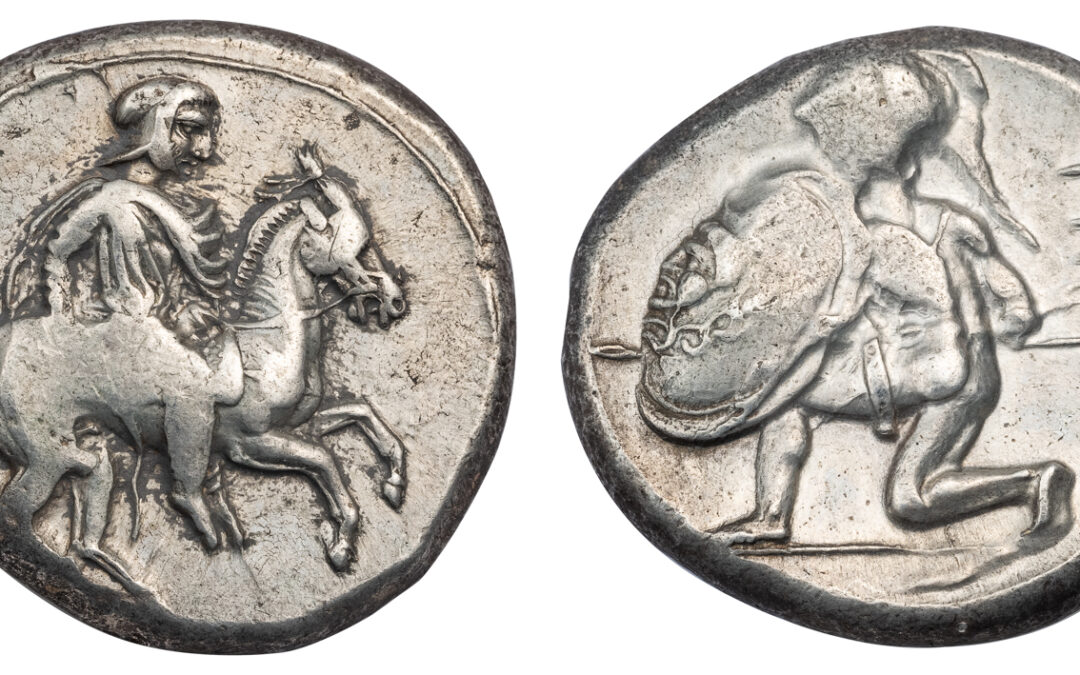 TARSUS SILVER STATER – SATRAP AND HOPLITE TYPE – XF NGC GRADED GREEK CILICIA COIN (Inv. 18882)