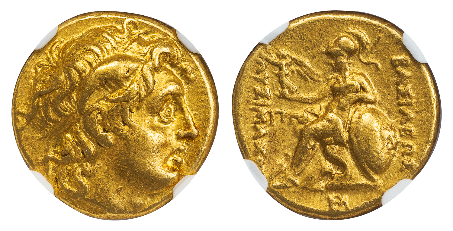 シルバー ゴールド アンティークコイン Greek Thrace Lysimachus Alexander AR #8561 